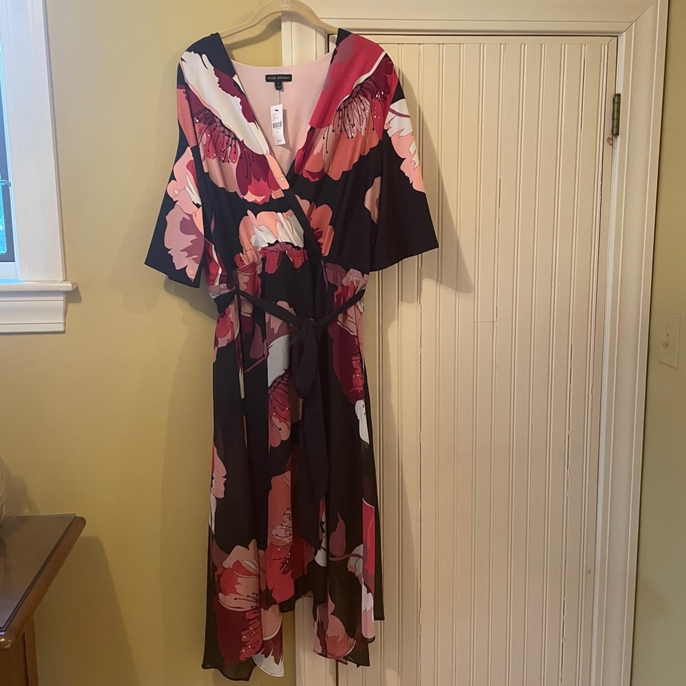 Lane Bryant Faux Wrap Dress NWT Short Sleeves 18
